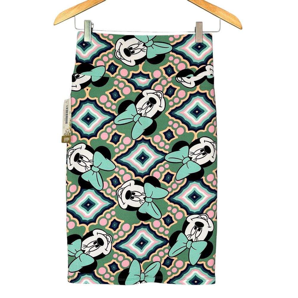 NWT Lularoe Skirt XS Fits S-Med Disney Minnie Pencil Midi Cassie Stretch Travel
